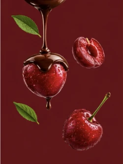 Supplied reference artwork of cherries coated in chocolate